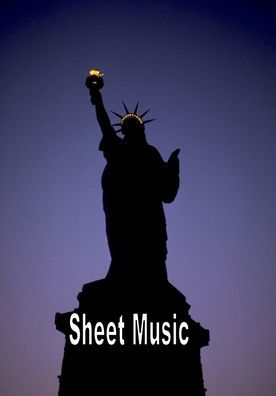 Blank Sheet Music Notebook Statue of Liberty at Night