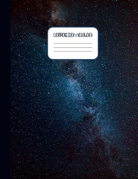 Navy Blue Astro Space Galaxy Pattern College Ruled Composition Notebook: Wide Ruled Lined Paper 1 Subject Writing Journal for High School Teens College or University Students Notes