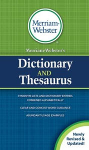 Title: Merriam-Webster's Dictionary and Thesaurus, Author: Merriam-Webster Inc