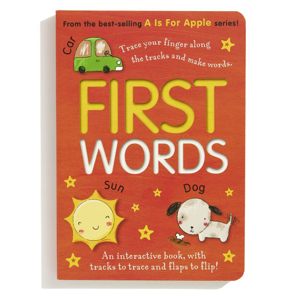 First Words: An interactive book, with tracks to trace and flaps to lift!