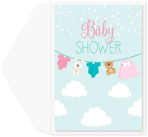 Clothesline Baby Shower Card