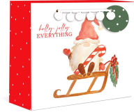 Title: Holly Jolly Watercolor Gnome Gift Bag