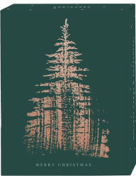 Title: Rose Gold Tree on Forest Green Holiday Boxed Cards