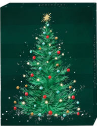 Title: Xmas Tree With Ornaments on Green Holiday Boxed Cards