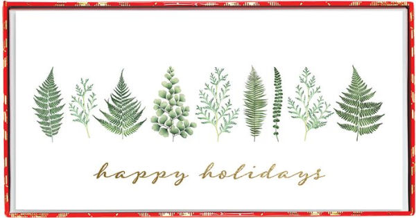 Happy Holidays Botanical Boxed Money Holder Cards