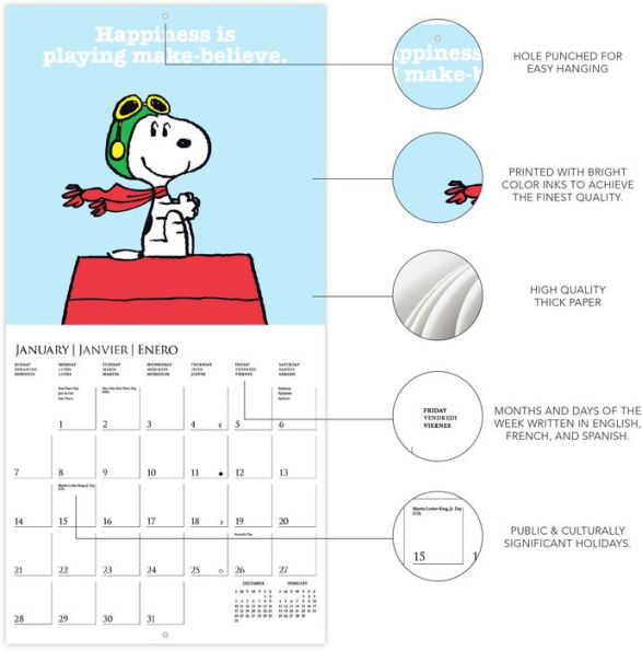 2024 Peanuts Wall Calendar by Graphique de France Barnes & Noble®