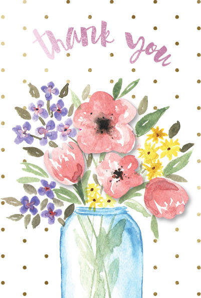 Greeting Card Thank You Flowers