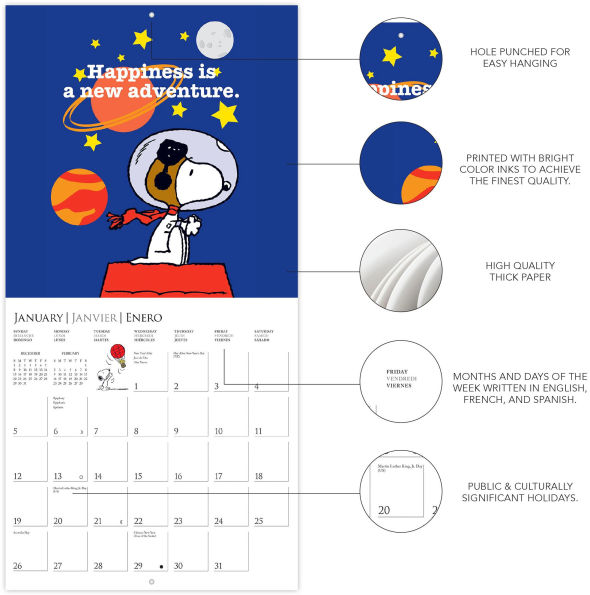 2025 Peanuts Wall Calendar