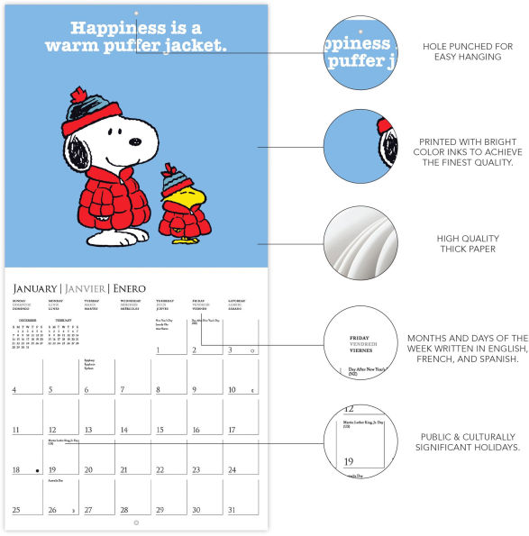 2026 Peanuts: Happiness Is Wall Calendar