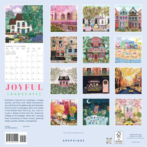 2026 Joyful Landscapes Wall Calendar