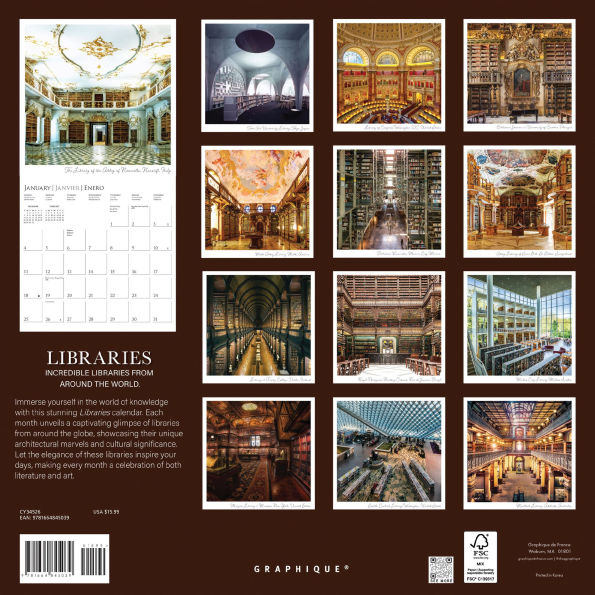 2026 Libraries Wall Calendar