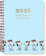 Title: 2025-2026 Peanuts Snoopy and Books 8X10 Spiral Vegan Leather Planner