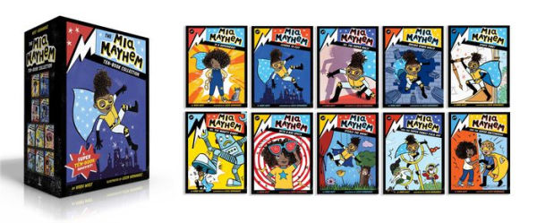 The Mia Mayhem Ten-Book Collection (Boxed Set): Mia Mayhem Is a Superhero!; Learns to Fly!; vs. the Super Bully; Breaks Down Walls; Stops Time!; vs. the Mighty Robot; Gets X-Ray Specs; Steals the Show!; and the Super Family Field Day; and the Super Switch