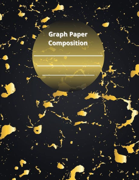 Graph Paper Composition Notebook: Black & Gold Marble Cover Design 100 Pages Grid Composition Notebook 8.5'' x 11'',