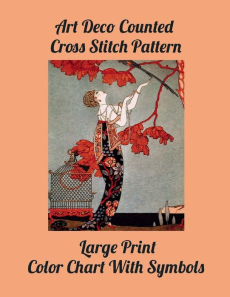 Art Deco Counted Cross Stitch Pattern: Large Print Color Chart With Symbols