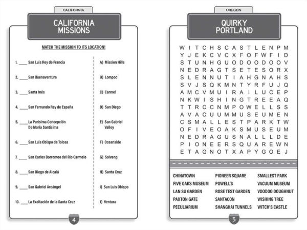 Road Trip USA: Word Search and Puzzles