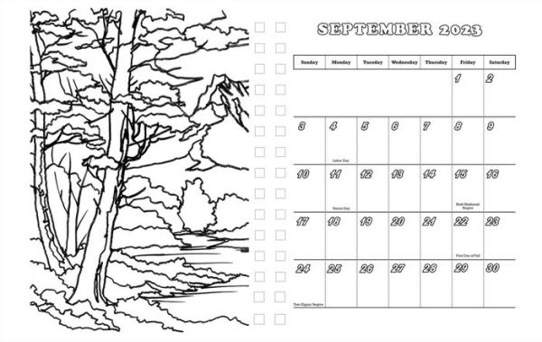 Bob Ross Happy Little 18-month Coloring Planner - By Editors Of