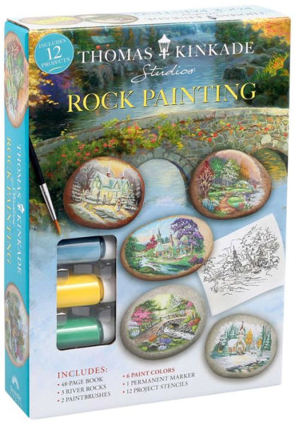 Thomas Kinkade Rock Painting