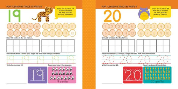 Ready to Learn Kindergarten Math Write & Wipe Workbook with Popper