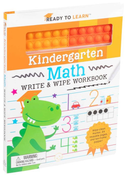 Ready to Learn Kindergarten Math Write & Wipe Workbook with Popper