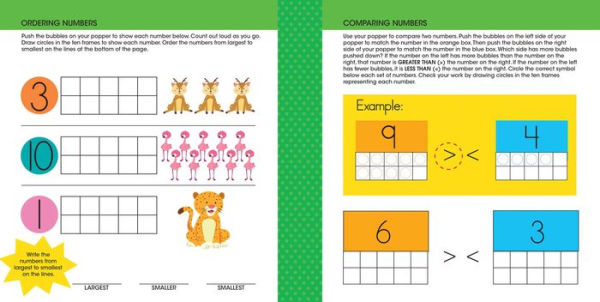 Ready to Learn: First Grade Math Write & Wipe Workbook with Popper