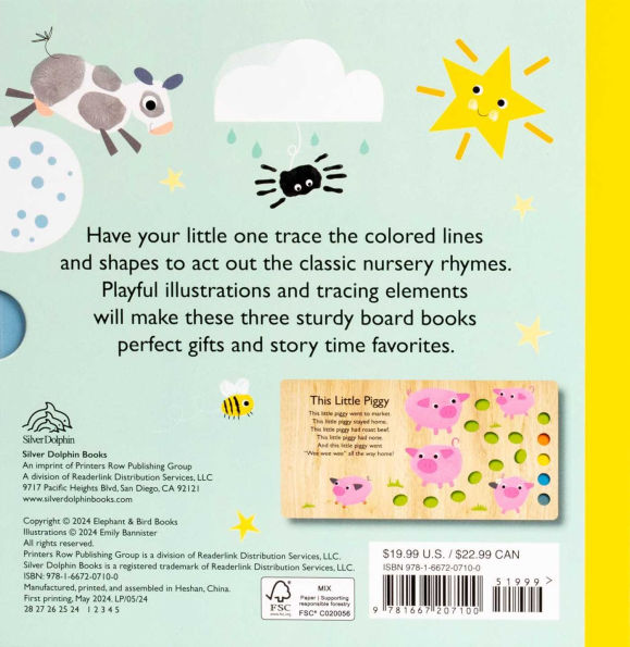 Touch and Trace Nursery Rhymes 3-Book Set: Itsy Bitsy Spider, Hey Diddle Diddle, This Little Piggy