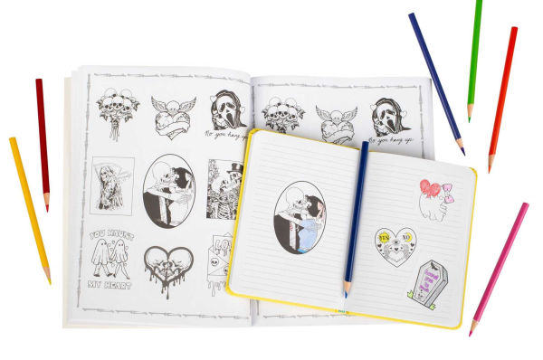 Love You to Death Coloring Stickers: Cute Creepy Stickers to Color
