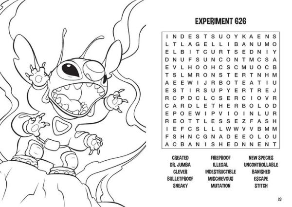 Disney Stitch Word Search and Coloring Book
