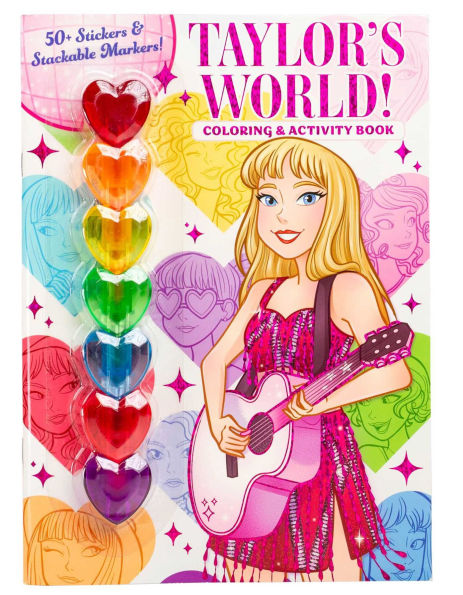 Taylor's World: Coloring and Activity Book with 7 heart-shaped stackable markers