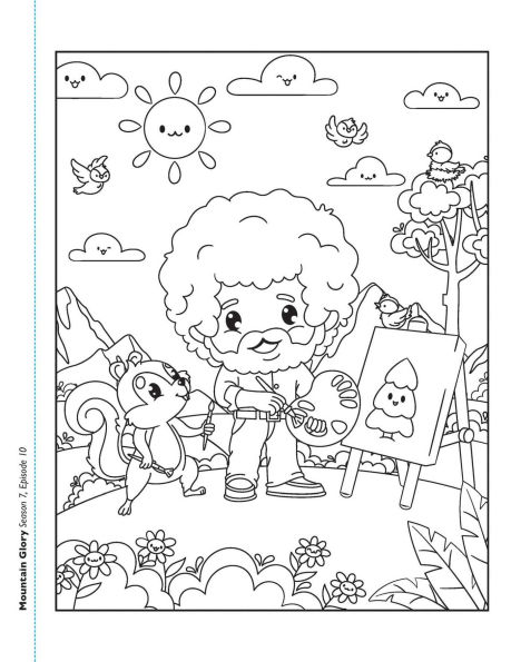 Bob Ross Kawaii Coloring