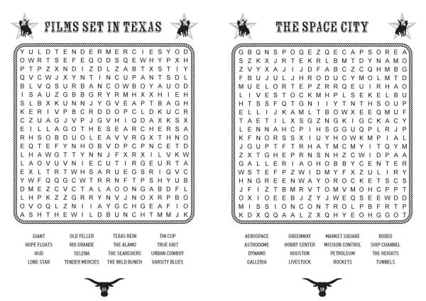 All About Texas Word Search
