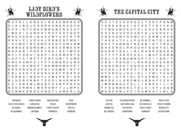 All About Texas Word Search