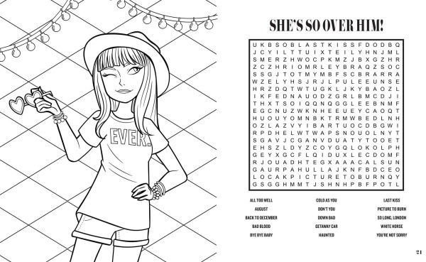 Taylor Swift Word Search and Coloring
