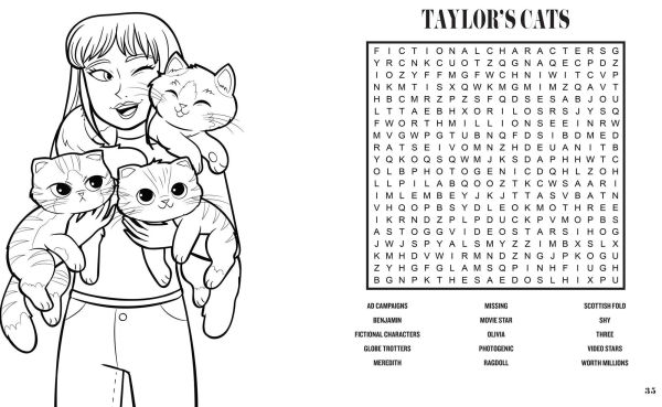 Taylor Swift Word Search and Coloring