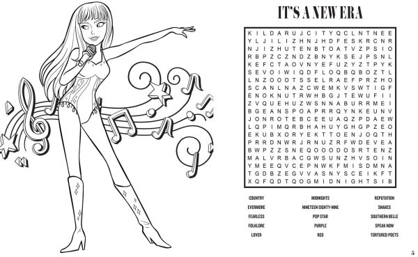 Taylor Swift Word Search and Coloring