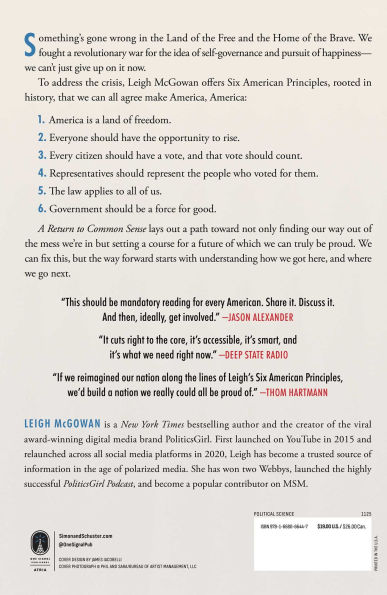 A Return to Common Sense: How Fix America Before We Really Blow It