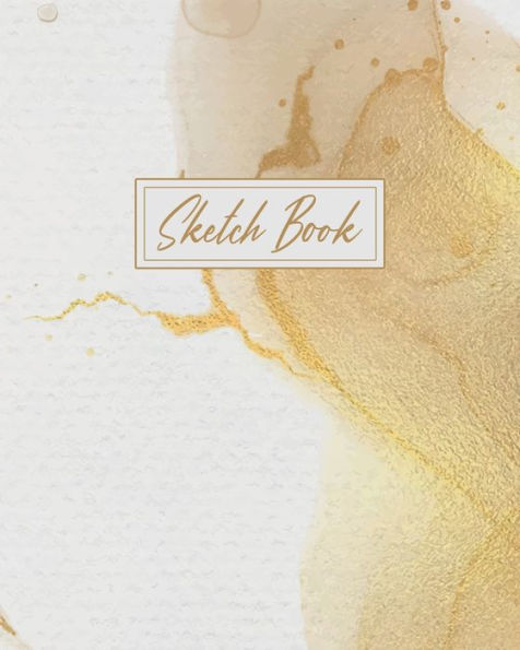 Sketch Book - Gold Watercolor: Sketch Book for Writing or Drawing, 110 Pages, 8x10