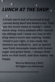 Title: LUNCH AT THE SHOP: A Lined Journal Notebook dedicated to fathers., Author: Marcia Manning