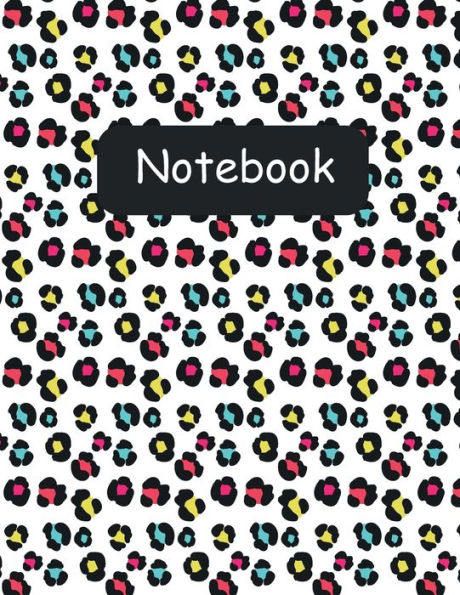 Notebook: Rainbow Leopard Softcover 100 College-Ruled Pages 8.5 x 11 Size: