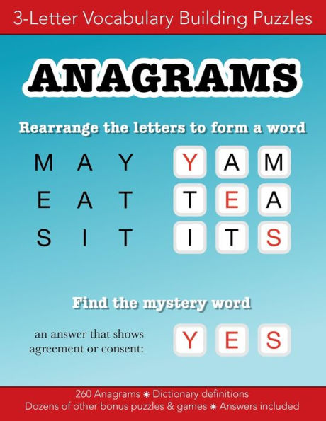 Anagrams 3-letter vocabulary building word puzzles and other games: Education resources by Bounce Learning Kids