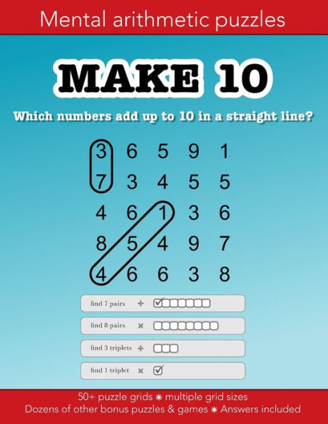 Make 10 mental arithmetic number puzzles and other games: over 50 puzzle grids and dozens of other fun activities:Education resources by Bounce Learning Kids