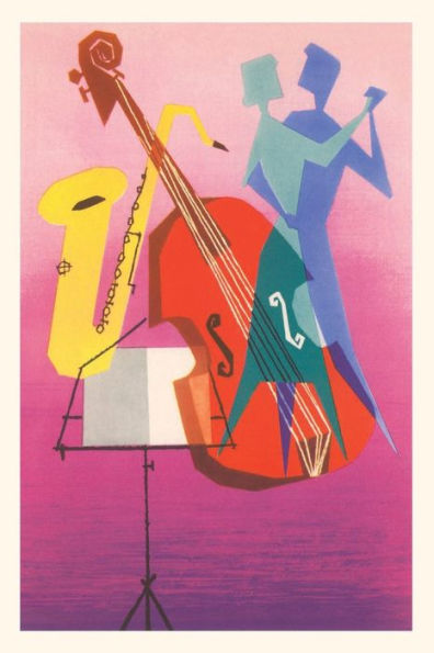 Vintage Journal Stylized Bass and Saxophone