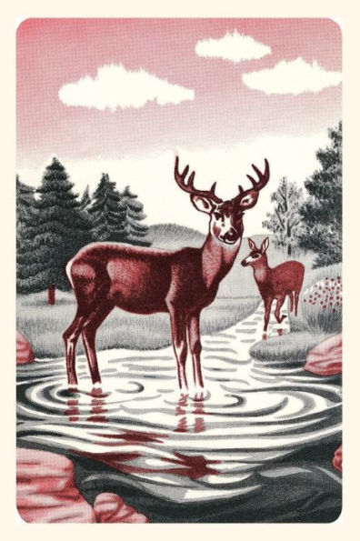 Vintage Journal Deer in Stream