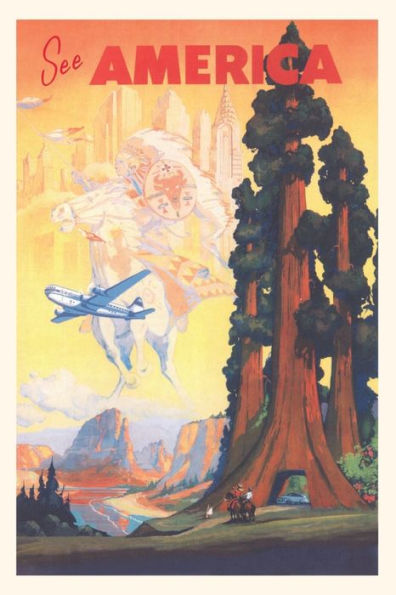 Vintage Journal America Travel Poster, Sequoias