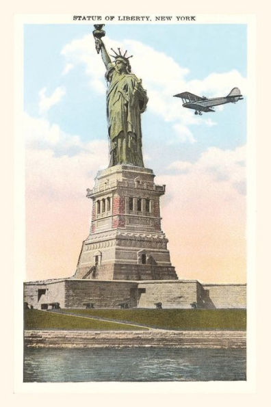 Vintage Journal Statue of Liberty with Biplane, New York City
