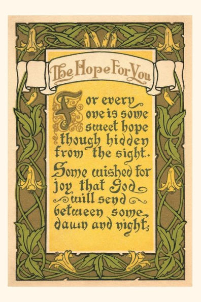 Vintage Journal Hope for You, Inspirational Rhyme