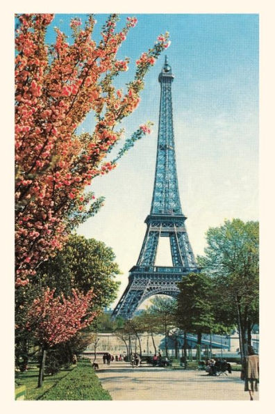 Vintage Journal Eiffel Tower, Peach Blossoms