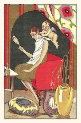 Vintage Journal Cupid Cutting Flapper's Hair