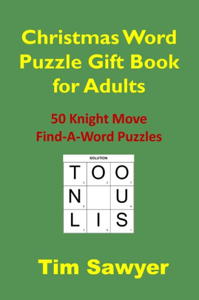 Christmas Word Puzzle Gift Book for Adults: 50 Knight Move Find-A-Word Puzzles