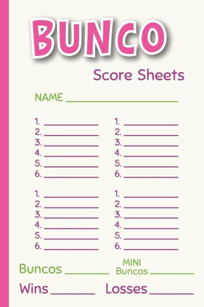 Bunco Score Sheets: 120 Bunco Score Pads by Everyday Score Sheets ...